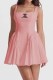 Pink Sexy Print Backless Letter Square Collar Princess Dresses