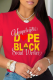 Red Casual Daily Print Patchwork Letter O Neck T-Shirts