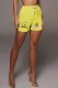 Yellow Casual Character Print Patchwork Mid Waist Straight Bottoms