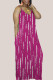Rose Red Casual Work Elegant Solid Pocket Spaghetti Strap Straight Dresses