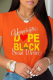 Orange Casual Daily Print Patchwork Letter O Neck T-Shirts