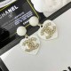 White Simplicity Letter Patchwork Rhinestone Earrings
