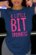 Navy Blue Casual Vintage Print Patchwork Letter O Neck T-Shirts