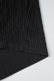 Black Sexy Casual Solid Bandage Backless Halter Long Dress Dresses