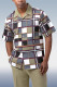 Green Square Casual Short Sleeve Walking Suit