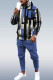 Blue Men's Personalized Printed Hoodie Set 150