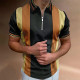 Black Yellow Men's Golf Shirt Striped Turndown Casual Daily Zipper Short Sleeve Tops Casual Fashion Comfortable Sports Blue Purple Khaki