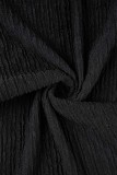 Black Sexy Casual Solid Bandage Backless Halter Long Dress Dresses