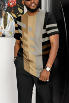 Black Gold Men's Casual Colorblock Walking Suit-030