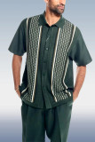 Ink Green Green Men's 2 Piece Short Sleeve Walking Suit