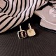 Black Street Simplicity Letter Patchwork Earrings