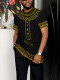 Black Gold Men's Ombre Print Short Sleeve Suit 080