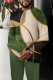 Green Men's Casual Color Blocking Long Sleeve Walking Suit-186
