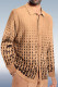 Light Khaki Café Stripe Walking Wear Tops
