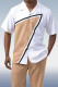 White Khaki Khaki Walking Suit 2 Piece Short Sleeve Suit