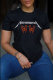 Black Street Vintage Print Patchwork O Neck T-Shirts