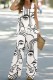 White Black Casual Print Basic O Neck Sleeveless Two Pieces