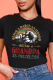 Black Casual Vintage Print Patchwork O Neck T-Shirts