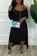 Black Sexy Casual Solid Basic U Neck Long Sleeve Two Pieces