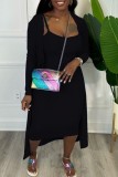 Pink Sexy Casual Solid Basic U Neck Long Sleeve Two Pieces