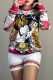 Red Casual Character Print Letter O Neck Long Sleeve Two Pieces