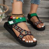 Black Casual Patchwork Round Out Door Shoes