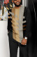 Black Men's Casual Color Blocking Long Sleeve Walking Suit-008