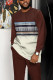 Brown Men's Casual Color Blocking Long Sleeve Walking Suit-006