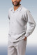 Grey Men's Fashion Casual Long Sleeve Walking Suit 017
