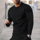 Black Men's Versatile Casual Slim Fit Solid Color T-Shirt