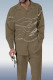 Mustard Yellow Olive Colorblock Walking Set 2-Piece Long Sleeve Set