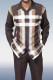 Dark Coffee Long Sleeve Trousers Dark Brown Two-Piece Walking Set
