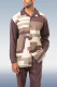 Brown Men's Fashion Check Casual Walking Suit