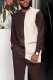 White Red Men's Casual Color Blocking Long Sleeve Walking Suit-004