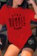 Red Black Casual Letter Print Basic O Neck Short Sleeve Two Pieces