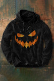 Grey Men's Casual Halloween Print Pullover Hoodie