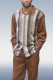 Coffee Men's Fashion Casual Long Sleeve Walking Suit 027