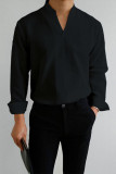 Khaki Gentlemans Simple Design Casual Shirt