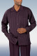 Dark Red Men's Fashion Casual Long Sleeve Walking Suit 021