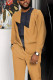 Dark Yellow Men's Casual Color Blocking Long Sleeve Walking Suit-009