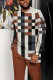 Brown Men's Casual Color Blocking Long Sleeve Walking Suit-029