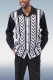 Black Men's Patterned Casual Walking Suit（2种颜色）