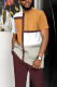 Red Men's Casual Colorblock Walking Suit-012