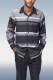 Black Gray Men's Contrast Color Long Sleeve Walking Suit 035