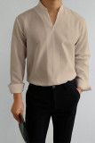 Deep Blue Gentlemans Simple Design Casual Shirt