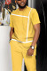 Yellow Men's Leisure Walking Suit-006