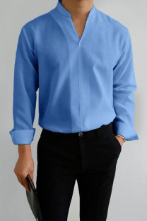 Light Blue Gentlemans Simple Design Casual Shirt