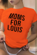 Orange Casual Basis Patchwork Letter O Neck T-Shirts