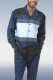 Tibetan Blue Men's Contrast Color Long Sleeve Walking Suit 040