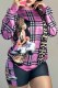 Purple Casual Striped Character Letter O Neck Long Sleeve Two Pieces